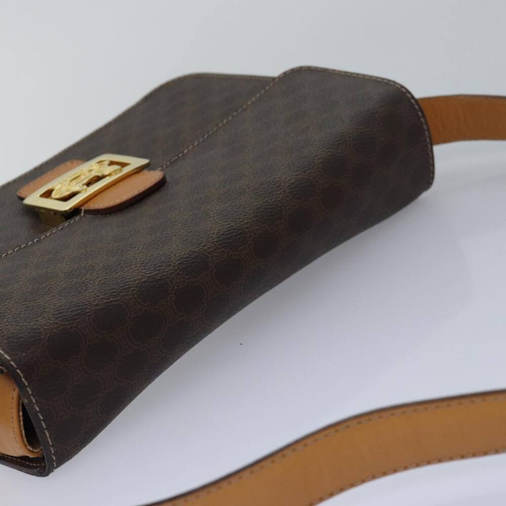 CELINE Macadam Canvas Shoulder Bag Pvc Leather Brown - Picture 6 of 16